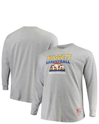 Mitchell & Ness Denver Nuggets Hometown Classics Big Tall Thowback Logo Long Sleeve T Shirt