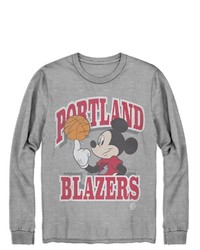 Junk Food Gray Portland Trail Blazers Disney Mickey Team Spirit Long Sleeve T Shirt