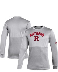 adidas Gray Rutgers Scarlet Knights Letterman Team Issue Roready Long Sleeve T Shirt