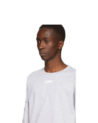 Off-White Grey Airport Tape Long Sleeve T Shirt