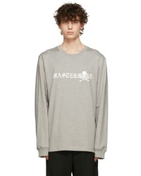 Mastermind Japan Grey Big Logo Long Sleeve T Shirt