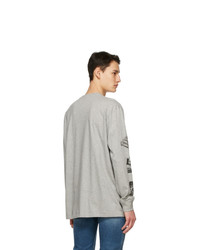 Givenchy Grey Oversized Schematics Long Sleeve T Shirt