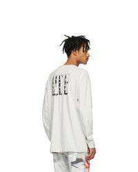 Heron Preston Grey Spray Style Long Sleeve T Shirt