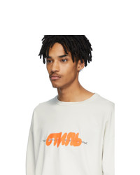 Heron Preston Grey Spray Style Long Sleeve T Shirt