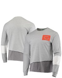 REFRIED APPAREL Heather Gray Chicago Bears Sustainable Angle Long Sleeve T Shirt