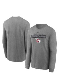 Nike Heathered Charcoal Cleveland Guardians Team Issue Long Sleeve T Shirt In Heather Charcoal At Nordstrom