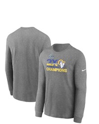 Nike Heathered Charcoal Los Angeles Rams 2 Time Super Bowl Champions Long Sleeve T Shirt In Heather Charcoal At Nordstrom
