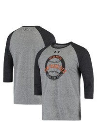 Under Armour Heathered Charcoal San Francisco Giants Circle Logo Raglan T Shirt