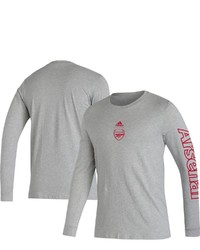 adidas Heathered Gray Arsenal Crest Long Sleeve T Shirt In Heather Gray At Nordstrom