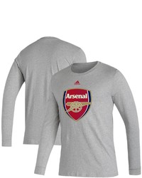 adidas Heathered Gray Arsenal Primary Logo Amplifier Long Sleeve T Shirt In Heather Gray At Nordstrom