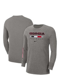 Nike Heathered Gray Bulldogs Word Long Sleeve T Shirt In Heather Gray At Nordstrom