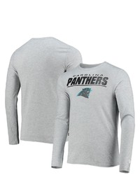 New Era Heathered Gray Carolina Panthers Combine Authentic Stated Long Sleeve T Shirt In Heather Gray At Nordstrom