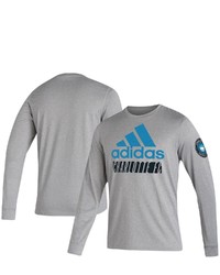 adidas Heathered Gray Charlotte Fc Vintage Long Sleeve T Shirt In Heather Gray At Nordstrom