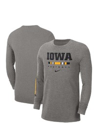 Nike Heathered Gray Iowa Hawkeyes Word Long Sleeve T Shirt In Heather Gray At Nordstrom