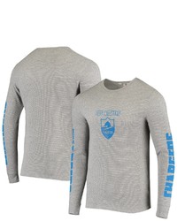 Junk Food Heathered Gray Los Angeles Chargers Heavyweight Thermal Long Sleeve T Shirt