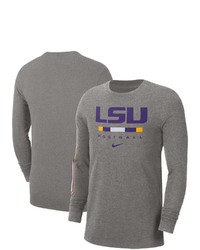 Nike Heathered Gray Lsu Tigers Word Long Sleeve T Shirt In Heather Gray At Nordstrom