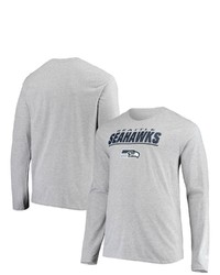 New Era Heathered Gray Seattle Seahawks Combine Authentic Stated Long Sleeve T Shirt In Heather Gray At Nordstrom