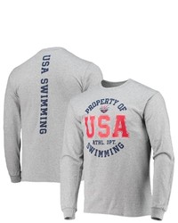 Outerstuff Heathered Gray Usa Swimming Property Of Long Sleeve T Shirt In Heather Gray At Nordstrom