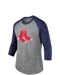 Majestic Threads Heathered Graynavy Boston Red Sox Current Logo Tri Blend 34 Sleeve Raglan T Shirt In Heather Gray At Nordstrom