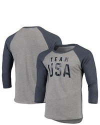 Outerstuff Heathered Graynavy Team Usa Team Player Long Sleeve Raglan T Shirt In Heather Gray At Nordstrom