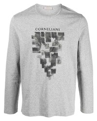 Corneliani Long Sleeve Graphic Print Top