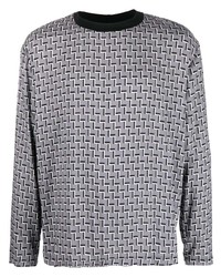 Emporio Armani Patterned Long Sleeved T Shirt