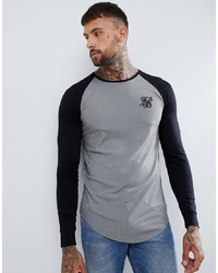 Siksilk Raglan T Shirt In Grey Rib