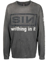 SAINT MXXXXXX Slogan Print Long Sleeved T Shirt