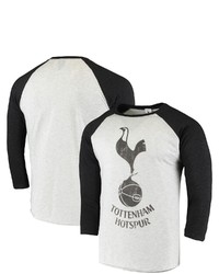 Fifth Sun Whiteblack Tottenham Hotspur Primary Logo Tri Blend Raglan T Shirt