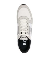 BOSS Logo Print Panelled Sneakers