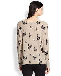 Dexter 360 Cashmere Cashmere Skull Print Sweater