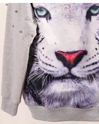 ChicNova Tiger Graphic Studded Sweatshirt