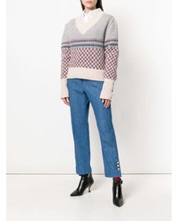 Thom Browne Crab Toy Icon Tweed V Neck Pullover