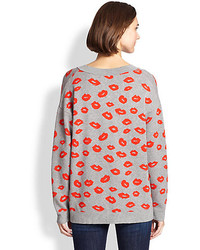 Etre Cecile Oversized Lip Print Cotton Sweater