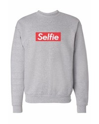 Petals And Peacocks Selfie Sweatshirt In Grey