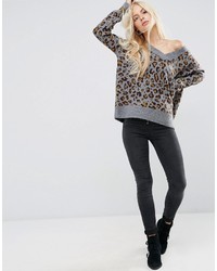 Asos Sweater In Leopard Print
