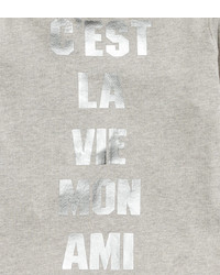 H&M Sweatshirt With Printed Design Light Gray Ladies