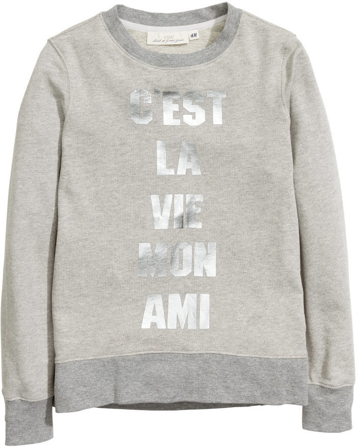 h&m sweatshirt with printed design