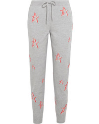 Chinti and Parker 3d Star Cashmere Track Pants Gray