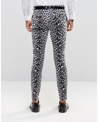 Religion Super Skinny Smart Pants In Leopard Print