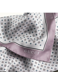 Gucci Partridge Print Silk Pocket Square