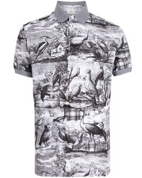 Etro Bird Print Cotton Polo Shirt