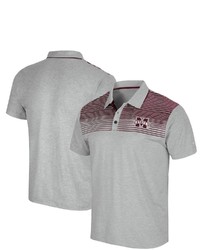 Colosseum Gray Mississippi State Bulldogs Needles Polo