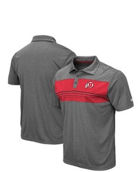 Colosseum Heathered Charcoal Utah Utes Smithers Polo