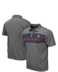Colosseum Heathered Charcoal Virginia Cavaliers Wordmark Smithers Polo