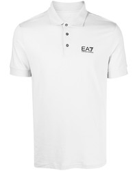 Ea7 Emporio Armani Logo Print Cotton Polo Shirt