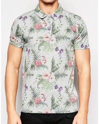 ONLY & SONS Polo Shirt With All Over Floral Print