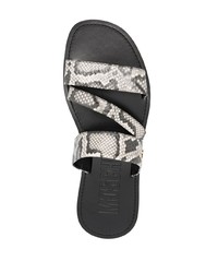 Moschino Snakeskin Print Logo Sandals