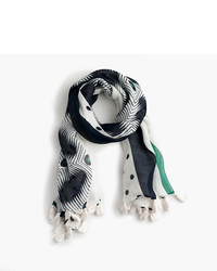 J.Crew Graphic Scarf With Tassels