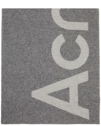 Acne Studios Grey Logo Jacquard Scarf